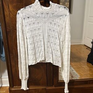 Elegant White Lace Women's Top
